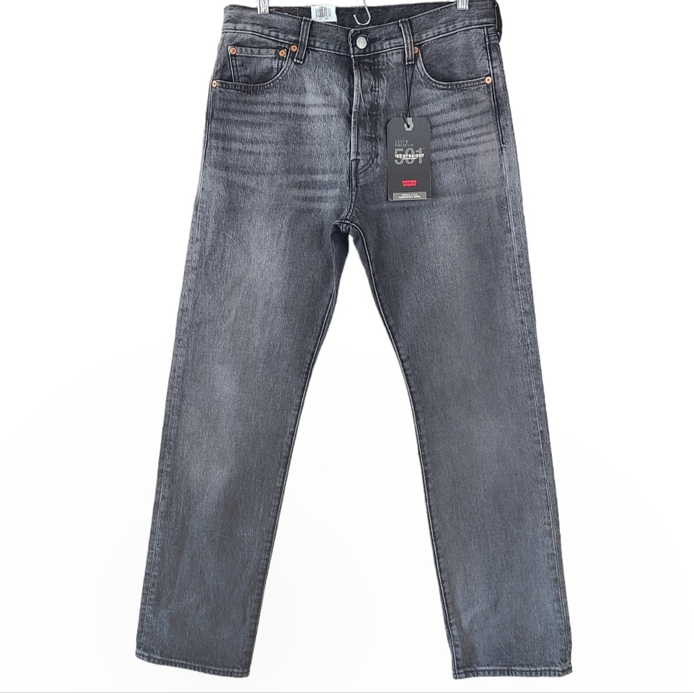 Levi's 501 Black 93' Stretch Straight Mens Jeans EUC